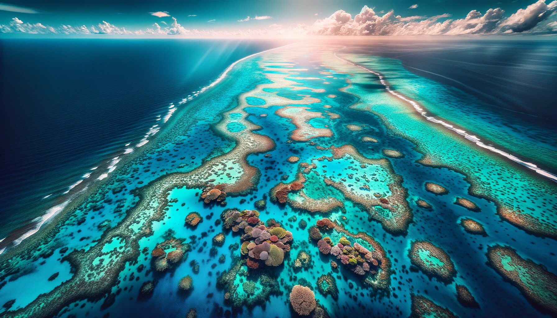 オーストラリアのグレートバリアリーフ、サンゴ礁。　無料写真素材