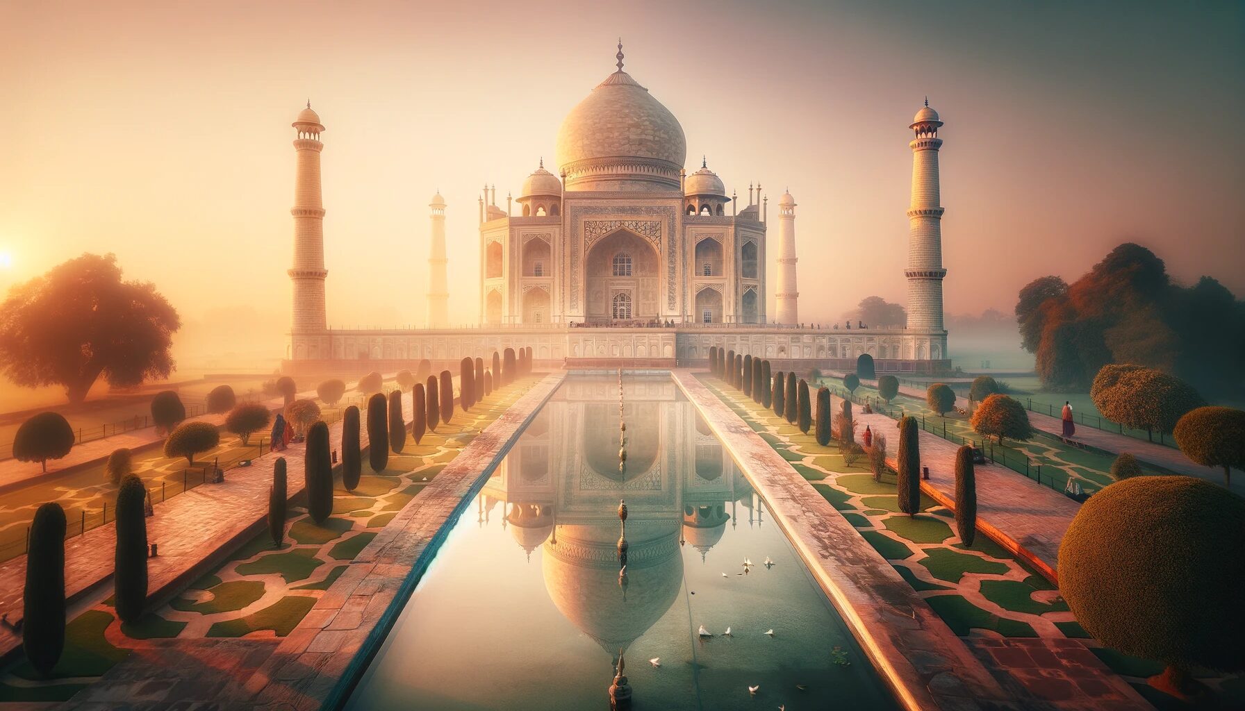 インド・夜明けのタージマハルの輝き - 無料写真素材