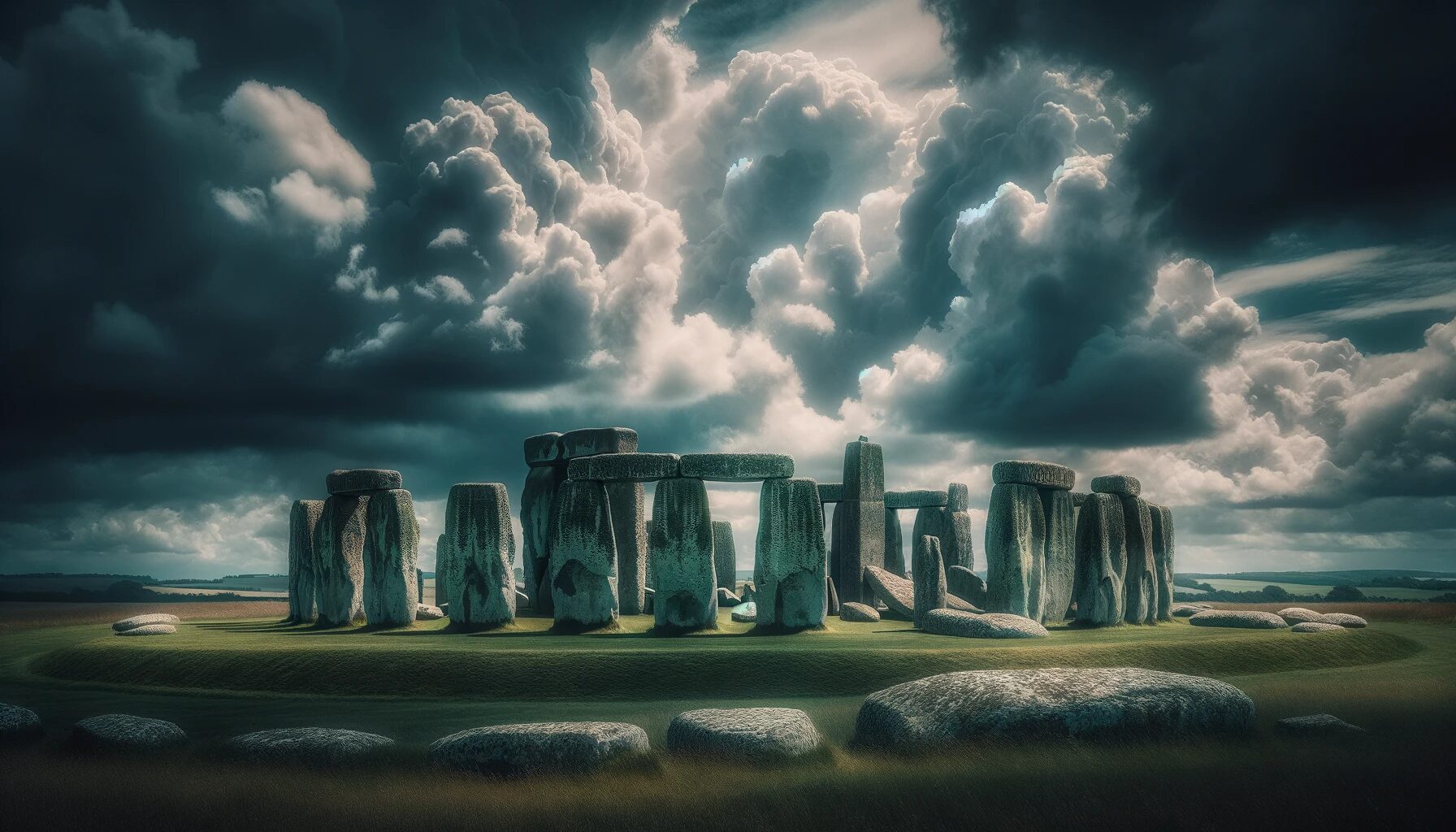 イングランド・雲間に佇むストーンヘンジの神秘 - 無料写真素材