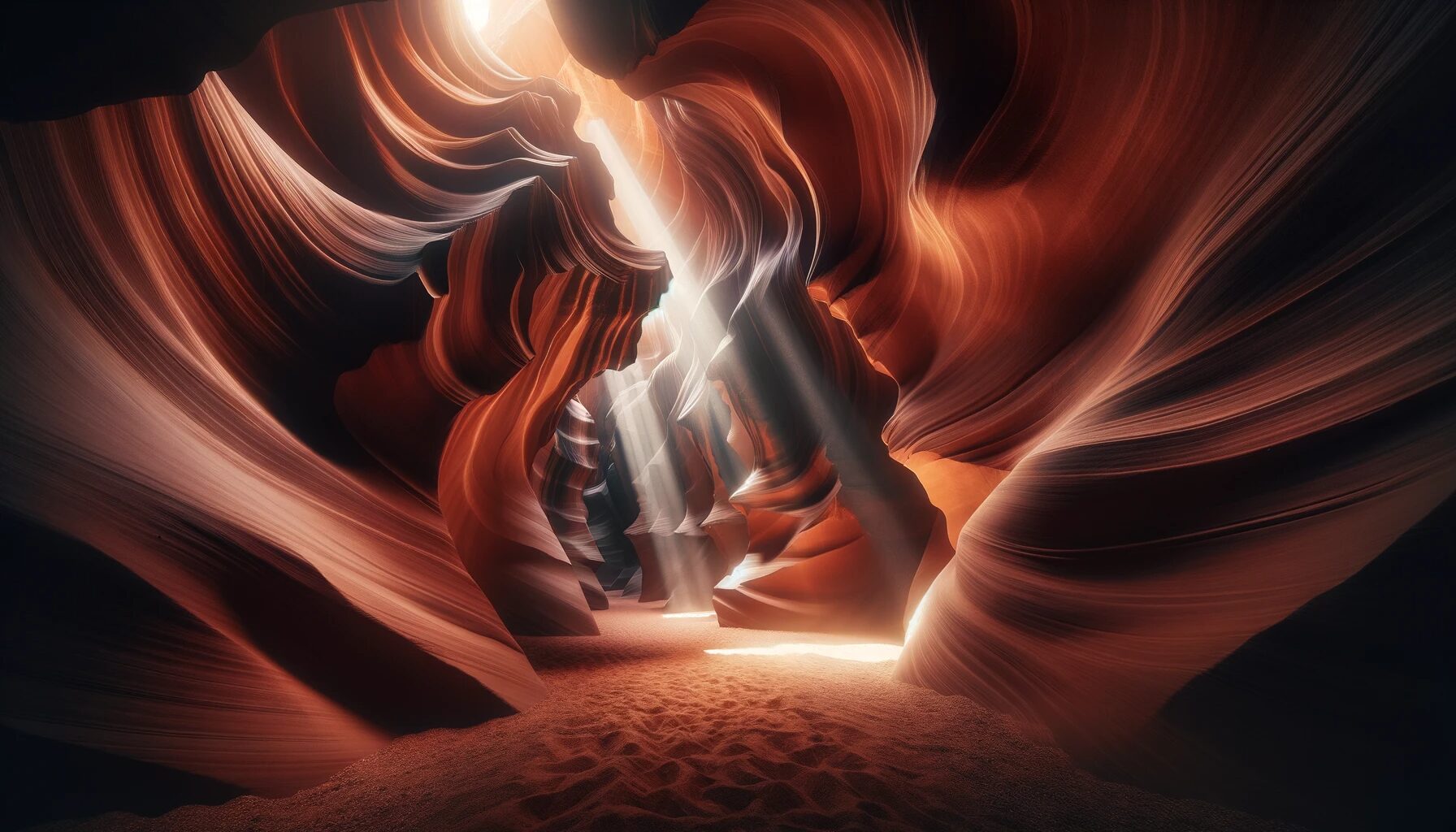 光と影が織りなすアンテロープキャニオンの神秘 - 無料写真素材